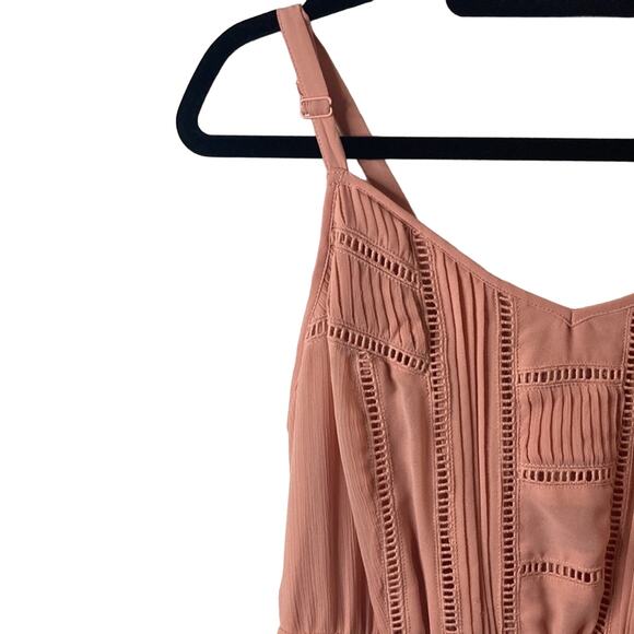 Torrid Blush Pleat & Eyelet Chiffon Maxi Dress Size 00 - Picture 4 of 9